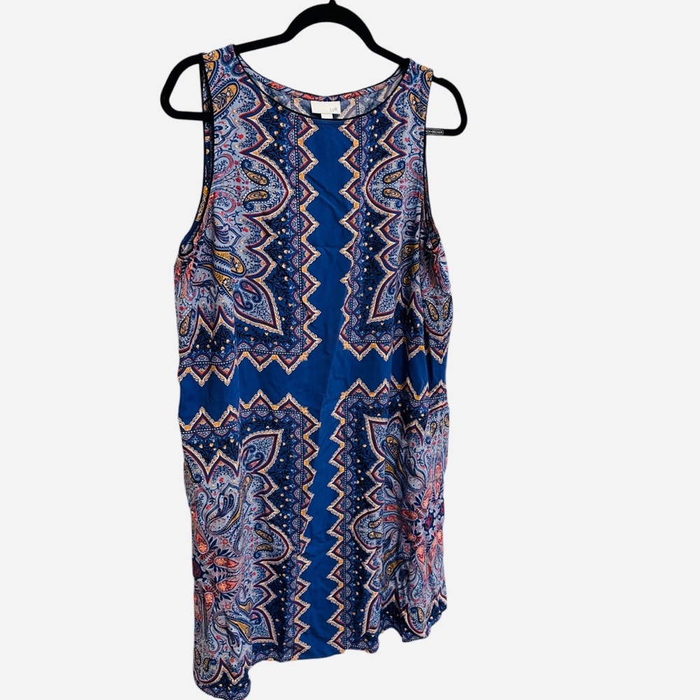 J. Jill A Line shift dress with border print paisley pattern Size L - Picture 5 of 12